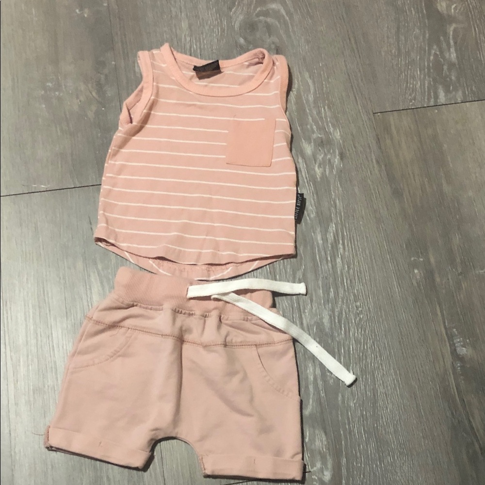 Little Bipsy Pink Striped baby girl Matching Set